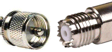 UHF male and female cable connector